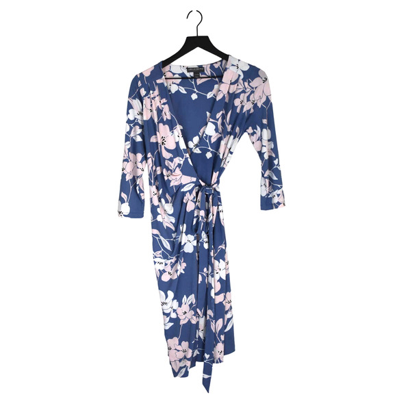 A Pea in the Pod Purple Floral Wrap Dress Size S - Picture 3 of 8